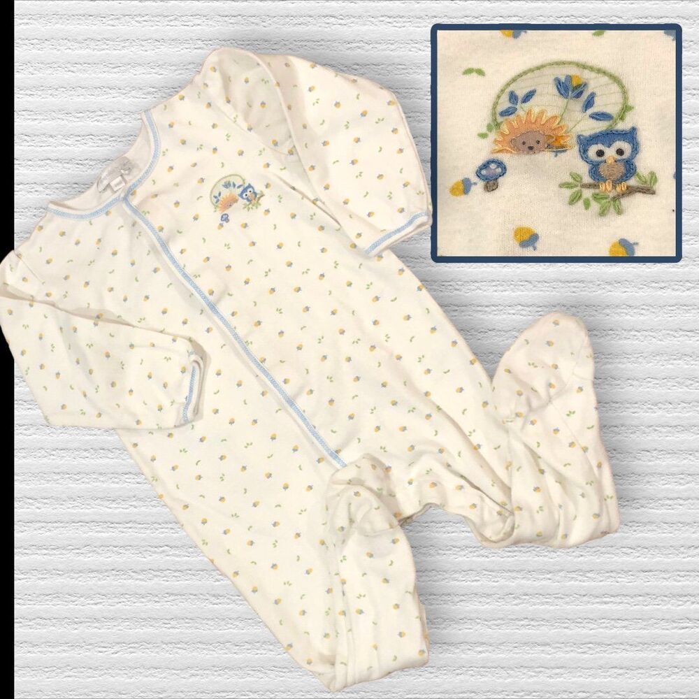 Magnolia Baby 24m White Acorn Owl Woodland Footie Sleeper